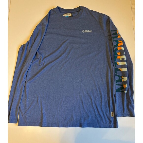 Magellan Outdoors Fishing Gear Shirt. Size M. Casting Crew Orange/Blue Trim - Picture 1 of 6